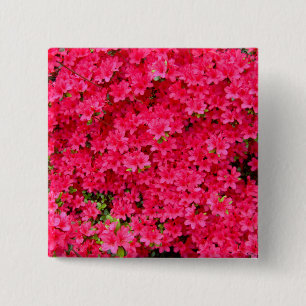 Chapa Cuadrada Parche de Flor de Azalea Roja
