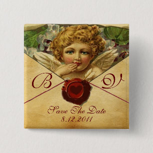 Chapa Cuadrada PARCHMENT ANGEL HEART WAX SEAL PARCHMENT Save the
