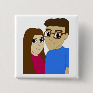 Chapa Cuadrada pareja Chibi