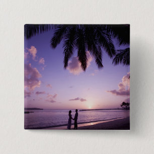 Chapa Cuadrada Pareja en la playa, Windjammer Landing, Santa Lucí