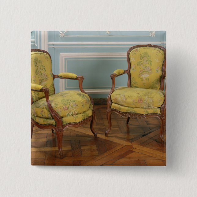 Chapa Cuadrada Pares de butacas de Louis XV, 1723-74 (Anverso)