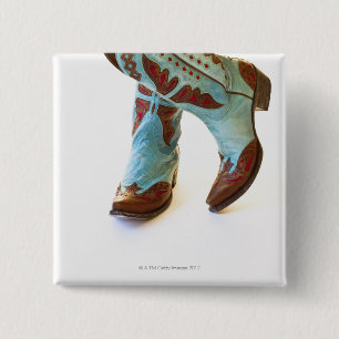 Chapa Cuadrada Pares de los zapatos 3 del vaquero