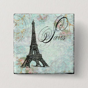 Chapa Cuadrada Paris La Tour Eiffel Diseño Francés