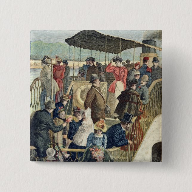 Chapa Cuadrada Parisians que vuelve del campo (Anverso)