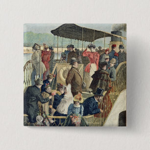 Chapa Cuadrada Parisians que vuelve del campo