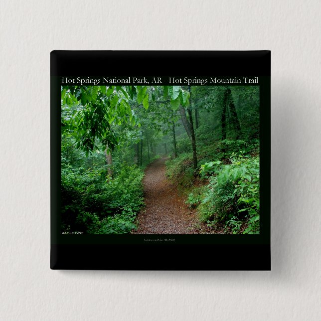 Chapa Cuadrada Parque nacional Hot Springs, AR Fading Fog Gifts (Anverso)