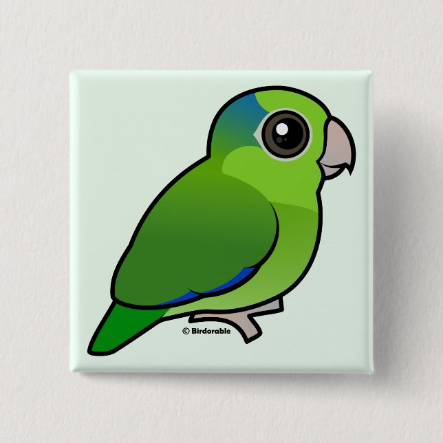 Chapa Cuadrada Parrotlet pacífico verde (Anverso)