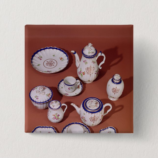 Chapa Cuadrada Parte de un servicio de té con monograma de (Anverso)