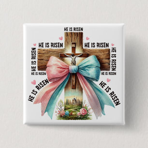 Chapa Cuadrada Pascua Se ha levantado la Resurrección de Jesucris
