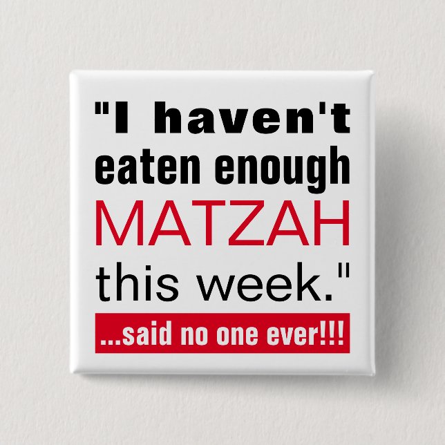 Chapa Cuadrada Passover Matzah Funny (Anverso)
