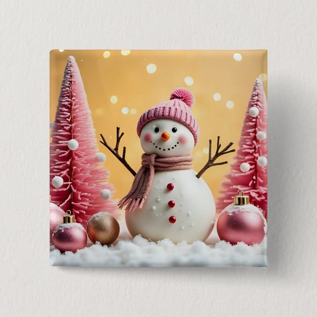 Chapa Cuadrada Pastel Christmas - Button (Anverso)