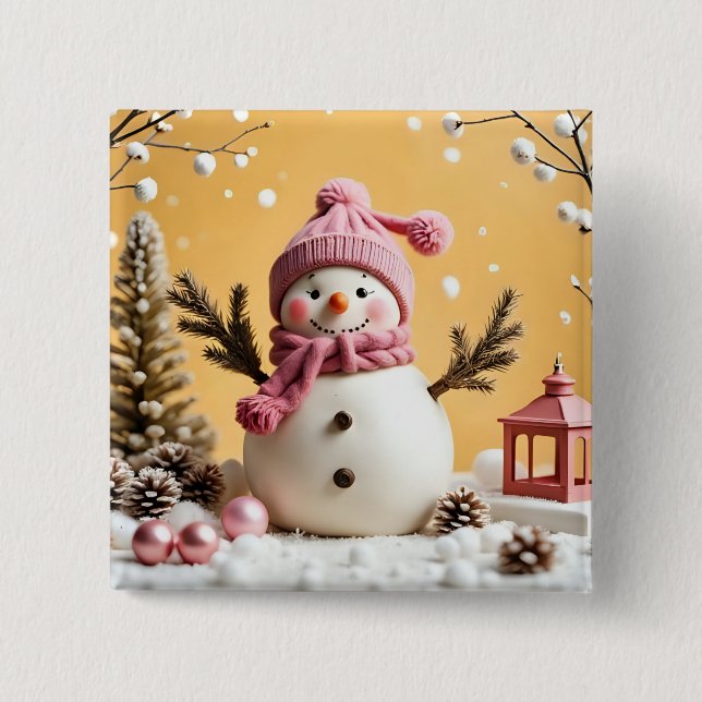 Chapa Cuadrada Pastel Christmas - Button  (Anverso)