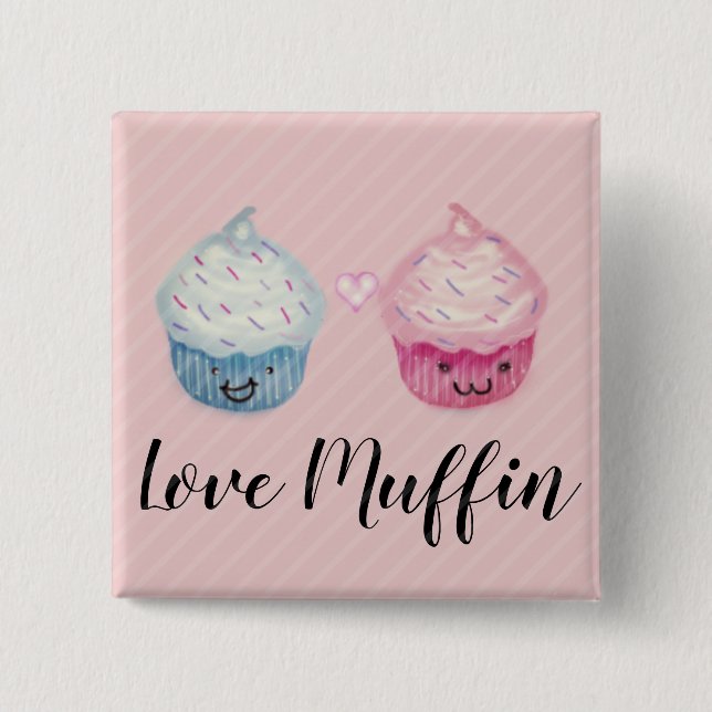 Chapa Cuadrada Pasteles de amor-Muffin (Anverso)