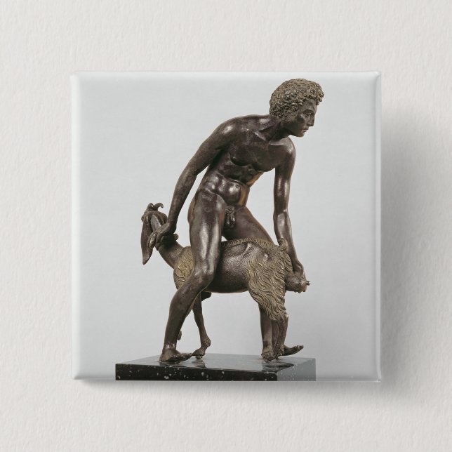 Chapa Cuadrada Pastor que ordeña una cabra (Anverso)