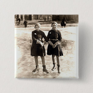 Chapa Cuadrada Patinaje de hielo de 1925 novias