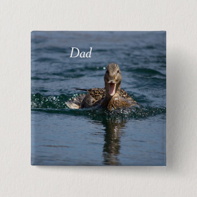 Chapa Cuadrada Pato con el pico abierto (Anverso)
