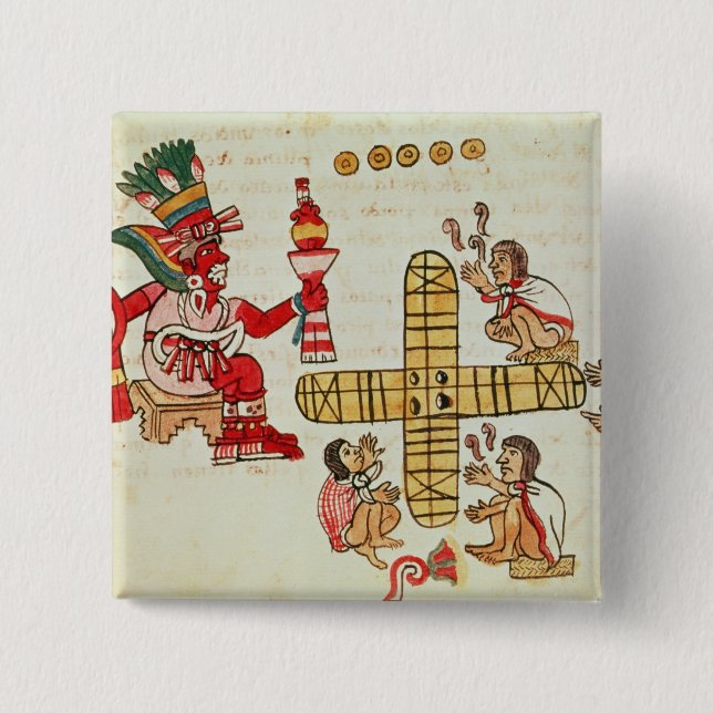 Chapa Cuadrada Patoli de juego y dios (Anverso)