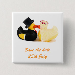 Chapa Cuadrada Patos bodas 4 ... Tarjeta de identificación