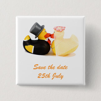 Chapa Cuadrada Patos bodas... Insignia