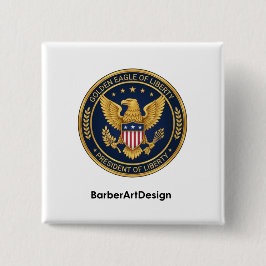 Chapa Cuadrada Patriotic Barber Unity Shield - Professional Round