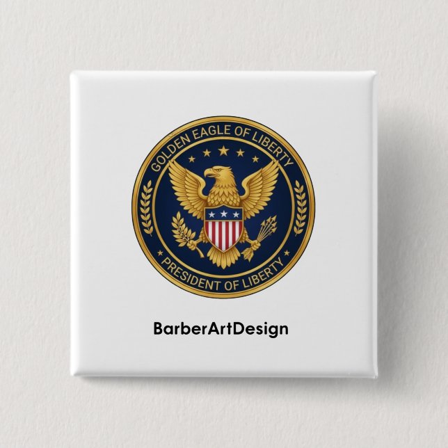 Chapa Cuadrada Patriotic Barber Unity Shield - Professional Round (Anverso)