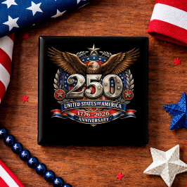 Chapa Cuadrada Patriotic Silver Semiquincentennial Emblem