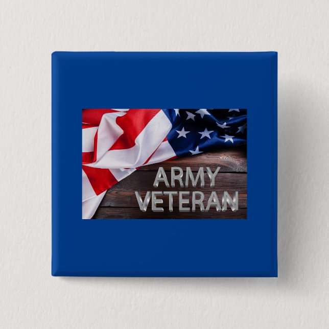 Chapa Cuadrada Patriótico "Veterano del Ejército" (Anverso)