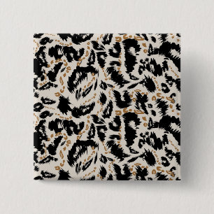 Chapa Cuadrada Patrón abstracto de leopardo africano bohemio