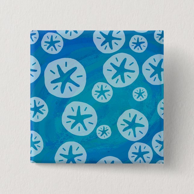 Chapa Cuadrada Patrón blanco y azul del dólar de arena (Anverso)