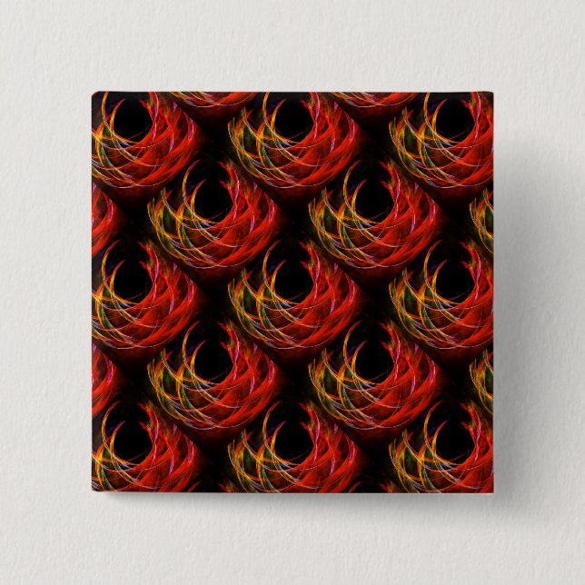 Chapa Cuadrada Patrón de Arte Abstracto Elegante Boho Moderno Lin (Anverso)