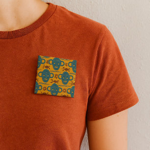 Chapa Cuadrada Patrón de cara étnica africana de la máscara triba