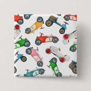 Chapa Cuadrada Patrón de coche de carreras vintage