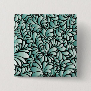 Chapa Cuadrada Patrón de flores deseables en verde minero