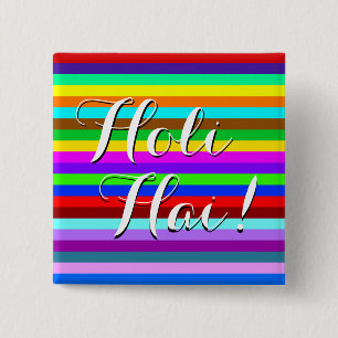 Chapa Cuadrada Patrón de franjas de colores HOLI + tus ideas