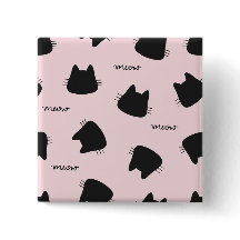 Patrón de gato negro lindo rosa Meow Kitty