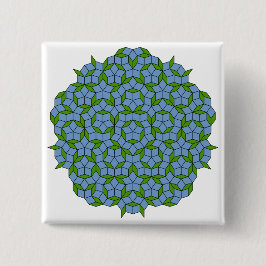 Chapa Cuadrada Patrón de hombus penrose verde y azul