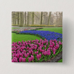 Chapa Cuadrada Patrón de jacinto de uva, tulipanes y 2