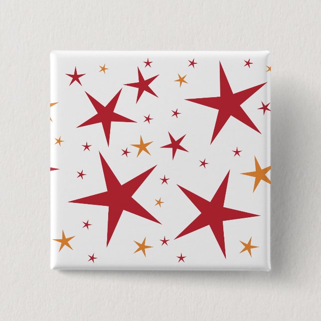 Chapa Cuadrada Patrón de las estrellas doradas rojas (Anverso)