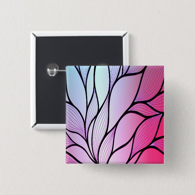 Chapa Cuadrada Patrón de licencia creativa púrpura perlina (Anverso y reverso)