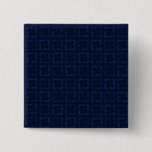Chapa Cuadrada Patrón de moda simétrico abstracto azul marino
