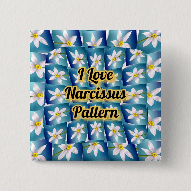 Chapa Cuadrada Patrón de Narciso Blanco (Anverso)