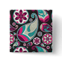 Patrón de Paisley Rosa y Turquesa