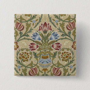 Chapa Cuadrada Patrón de Papel Pintado Floral Brocado de William