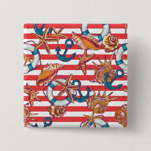 Chapa Cuadrada Patrón de playa de moda