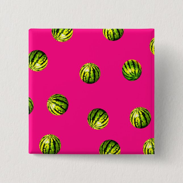 Chapa Cuadrada patrón de sandía rosa (Anverso)