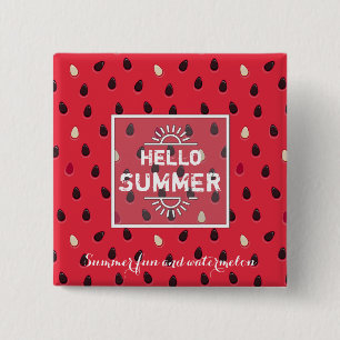Chapa Cuadrada Patrón de sandía, tiempo de verano   Personalizado