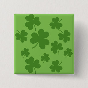 Chapa Cuadrada Patrón de Shamrock Clover del Día de San Patricio