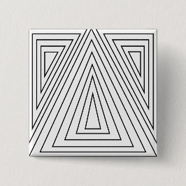 Chapa Cuadrada Patrón de triángulo concéntrico blanco y negro