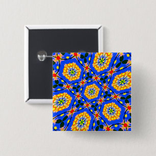 Chapa Cuadrada Patrón floral estético