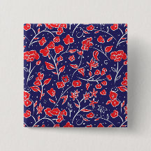 Patrón floral rojo y azul
